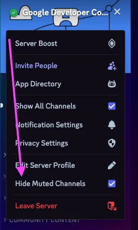 Discord - Hide Muted Channels